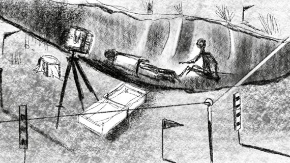 Patrick Hough, The Black River of Herself, Images from storyboard